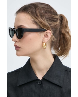 Saint Laurent okulary przeciwsłoneczne damskie kolor czarny SL 676