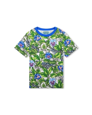 Kenzo Kids t-shirt bawełniany dziecięcy kolor turkusowy wzorzysty