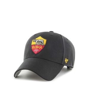 47brand czapka z daszkiem bawełniana AS Roma kolor czarny z aplikacją ITFL-MVP01WBV-BKH