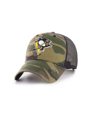 47brand czapka z daszkiem NHL Pittsburgh Penguins kolor zielony wzorzysta H-CBRAN15GWP-CM