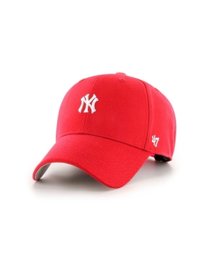 47 brand czapka z daszkiem bawełniana MLB New York Yankees kolor czerwony z aplikacją B-BRMPS17WBP-RD