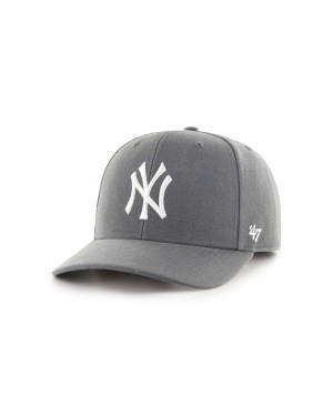 47 brand czapka z daszkiem z domieszką wełny MLB New York Yankees kolor szary z aplikacją B-CLZOE17WBP-CC
