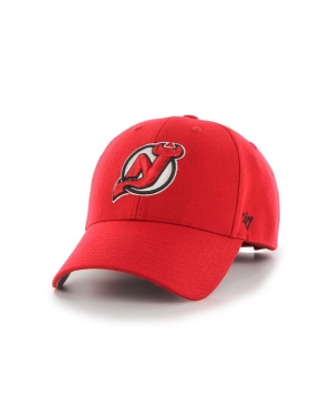 47 brand czapka z daszkiem z domieszką wełny NHL New Jersey Devils kolor czerwony z aplikacją H-MVP11WBV-RD