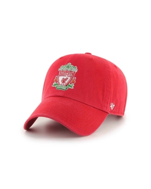 47 brand czapka z daszkiem bawełniana Liverpool FC kolor czerwony z aplikacją EPL-RGW04GWS-RDB