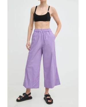 MAX&Co. spodnie bawełniane kolor fioletowy szerokie high waist 2416131024200