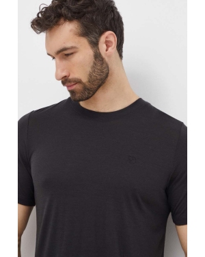 Fjallraven t-shirt wełniany Abisko Wool kolor czarny gładki F87193
