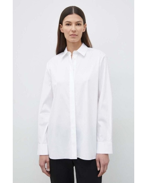 Theory koszula damska kolor biały regular z kołnierzykiem klasycznym