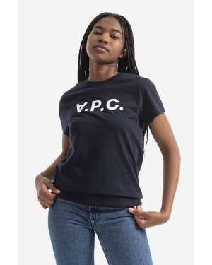 A.P.C. t-shirt bawełniany VPC Colour kolor granatowy COBQX.F26944-DARKNAVY