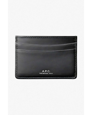 A.P.C. etui na karty skórzane Cartes Andre kolor czarny PXAWV.H63028-BLACK