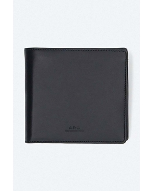 A.P.C. portfel skórzany New Portefeuille kolor czarny PXAWV.H63340-BLACK