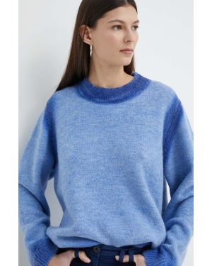 Résumé sweter z domieszką wełny AdinaRS damski kolor niebieski 20351114