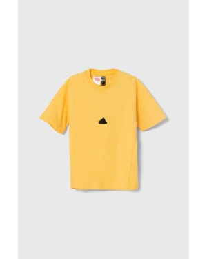 adidas t-shirt dziecięcy kolor żółty gładki