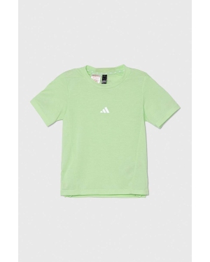adidas t-shirt dziecięcy kolor zielony gładki