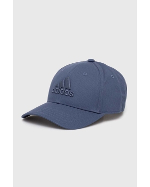 adidas czapka z daszkiem bawełniana kolor niebieski z aplikacją IR7904