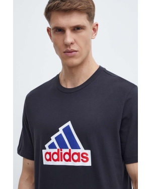 adidas t-shirt bawełniany męski kolor czarny z nadrukiem IS9596