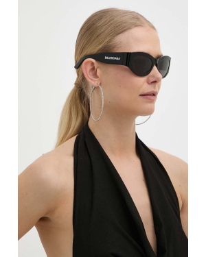 Balenciaga okulary przeciwsłoneczne damskie kolor czarny BB0330SK