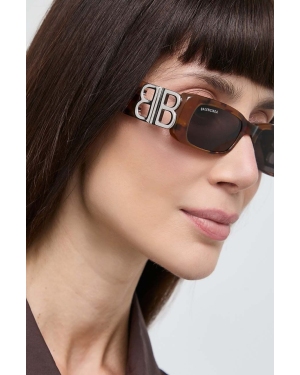 Balenciaga okulary przeciwsłoneczne BB0096S damskie kolor brązowy