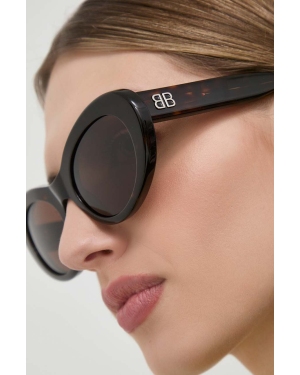 Balenciaga okulary przeciwsłoneczne damskie kolor brązowy BB0294S
