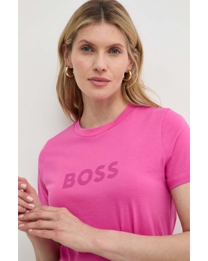 Boss Orange t-shirt bawełniany BOSS ORANGE damski kolor fioletowy
