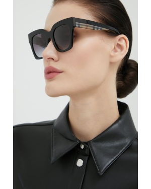 Burberry okulary przeciwsłoneczne KITTY damskie kolor czarny 0BE4364