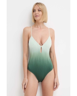 Chantelle jednoczęściowy strój kąpielowy kolor zielony lekko usztywniona miseczka