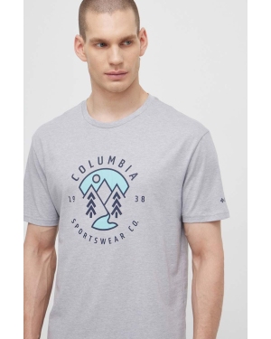 Columbia t-shirt bawełniany Rapid Ridge męski kolor szary z nadrukiem 1888813