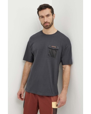 Columbia t-shirt bawełniany Painted Peak męski kolor szary z aplikacją 2074481
