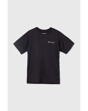 Columbia t-shirt dziecięcy Fork Stream Short S kolor czarny z nadrukiem