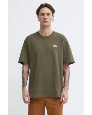 Dickies t-shirt bawełniany kolor zielony z aplikacją