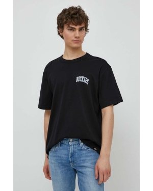 Dickies t-shirt bawełniany AITKIN CHEST TEE SS męski kolor czarny z nadrukiem DK0A4Y8O