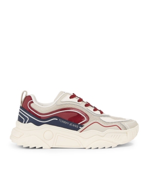 Tommy Jeans Sneakersy Tjw Chunky Runner Monocolor Lc EN0EN02263 Czerwony