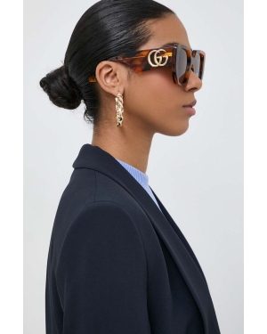Gucci okulary przeciwsłoneczne damskie kolor brązowy GG0956S