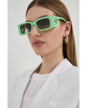 Gucci okulary przeciwsłoneczne damskie kolor zielony