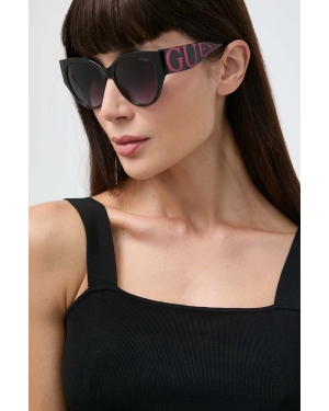 Guess okulary przeciwsłoneczne damskie kolor czarny