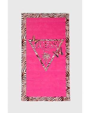 Guess ręcznik bawełniany kolor różowy E4GZ05 KBN40