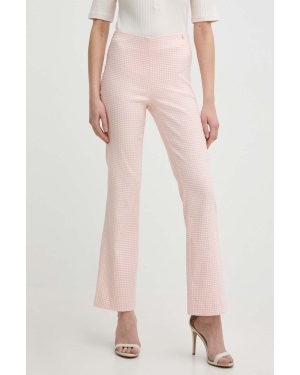 Guess spodnie ORNELLA damskie kolor różowy dzwony high waist W4GB18 WG492