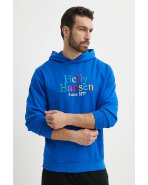 Helly Hansen bluza męska kolor niebieski z kapturem z aplikacją 53924