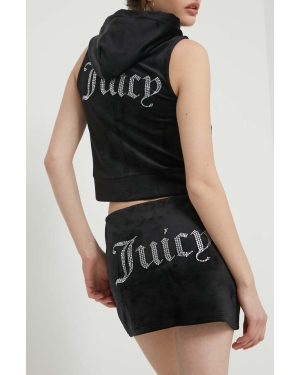 Juicy Couture spódnica welurowa kolor czarny mini ołówkowa
