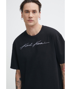 Karl Kani t-shirt bawełniany męski kolor czarny z aplikacją