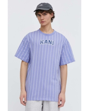 Karl Kani t-shirt bawełniany męski kolor fioletowy wzorzysty