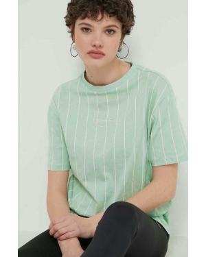 Karl Kani t-shirt bawełniany damski kolor zielony