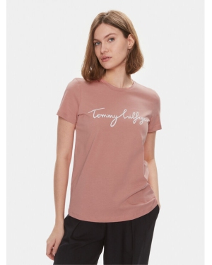 Tommy Hilfiger T-Shirt Signature WW0WW41674 Różowy Regular Fit