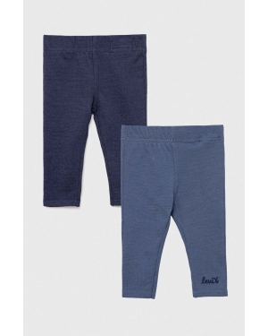 Levi's legginsy niemowlęce 2-pack kolor niebieski gładkie