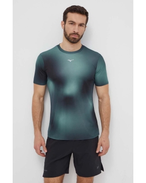 Mizuno t-shirt do biegania Core Graphic kolor turkusowy wzorzysty J2GAB010