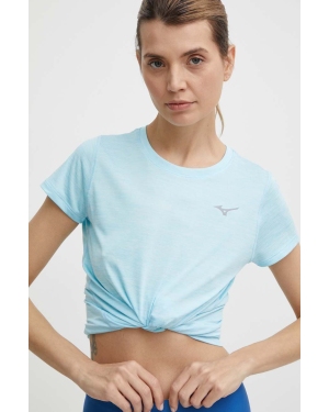 Mizuno t-shirt do biegania Impulse core kolor niebieski