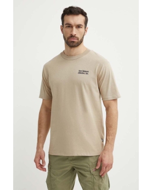 New Balance t-shirt bawełniany MT41588SOT męski kolor beżowy z aplikacją MT41588SOT