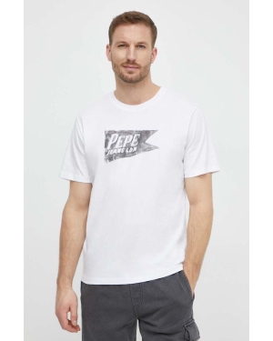 Pepe Jeans t-shirt bawełniany SINGLE CARDIFF męski kolor biały z nadrukiem PM509401