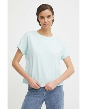 Pepe Jeans t-shirt bawełniany LIU damski kolor turkusowy PL505832