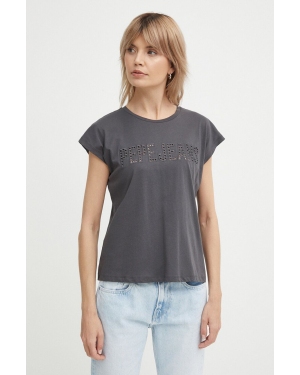 Pepe Jeans t-shirt bawełniany LILITH damski kolor szary PL505837