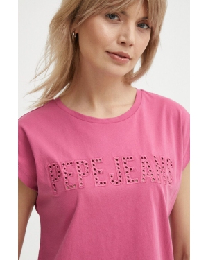 Pepe Jeans t-shirt bawełniany LILITH damski kolor różowy PL505837